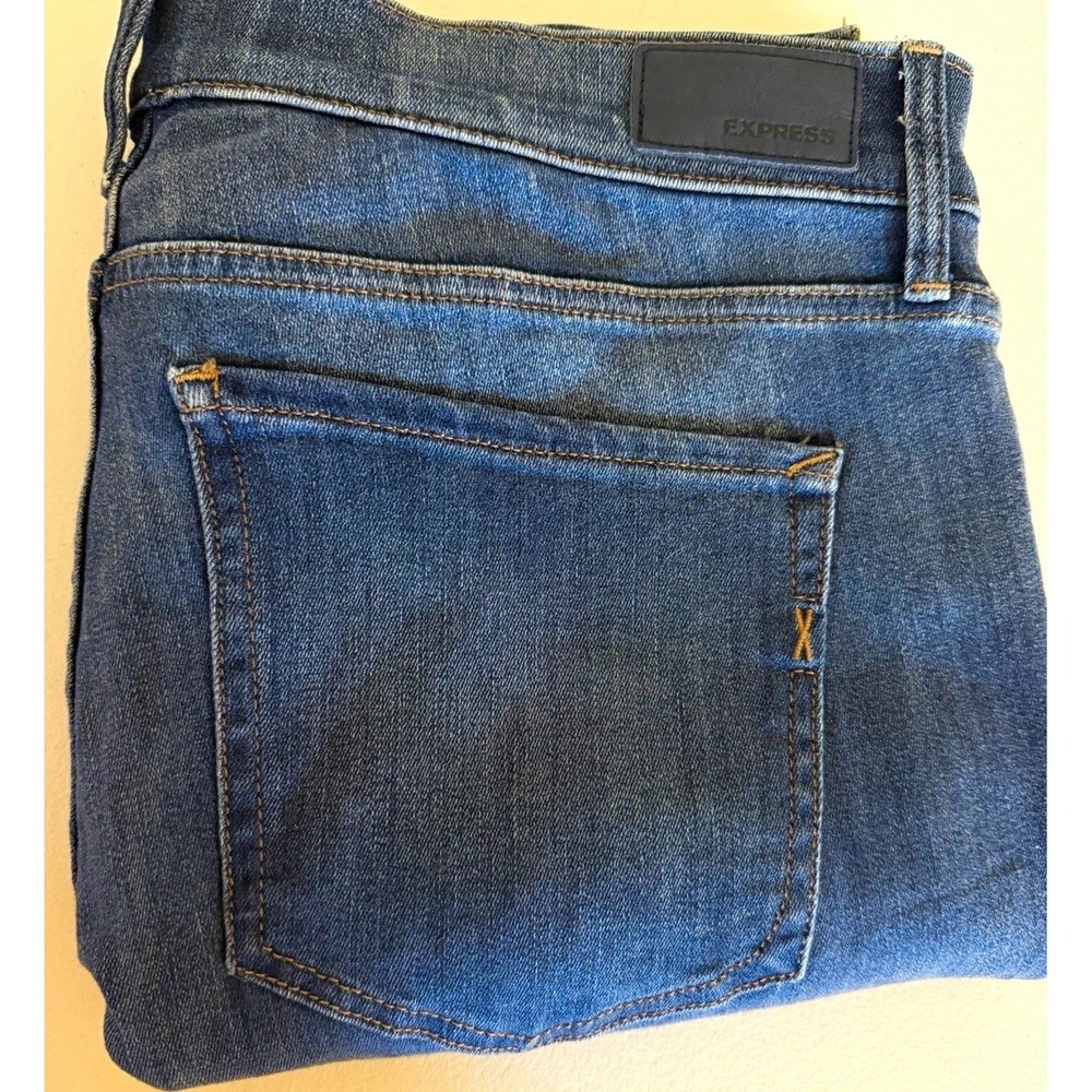NWT Express Women's Mid Rise Skinny Jeans Medium Wash Blue Denim Stretch Size 12